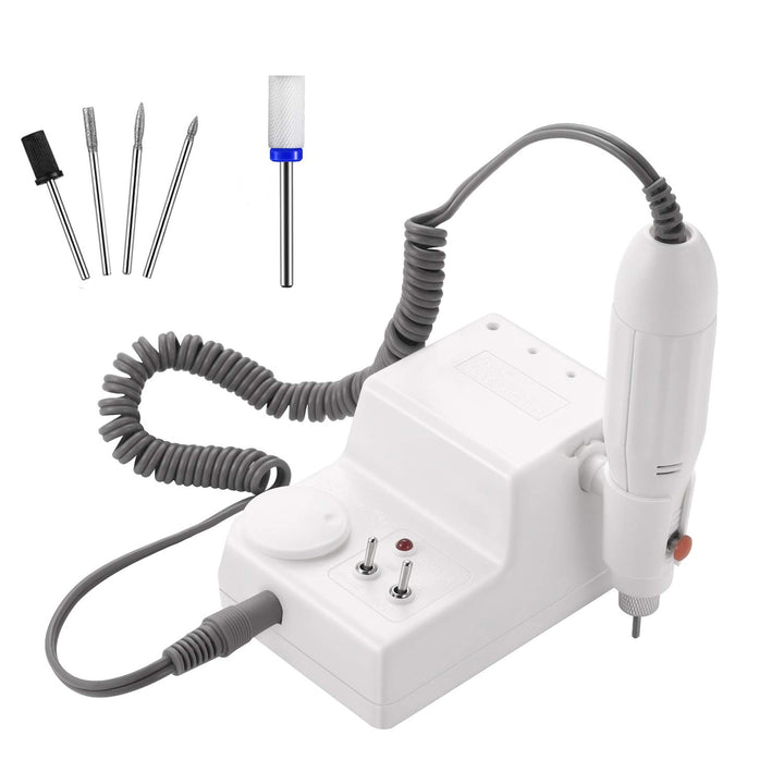 Nagelfräser elektrisch JSDA® 6MW Inkl Diamant 4x Bits Set und 1x Keramik Aufsatz Maniküre/Pediküre F