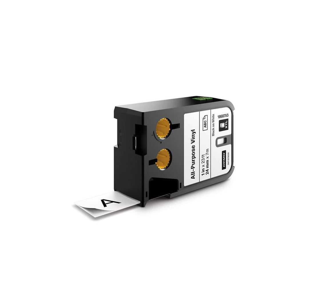 DYMO XTL Allzweck-Vinyletikett | 24 mm x 7 m | Schwarz auf Weiss Schwarz auf Wei? 24 mm x 7 m, Schwa
