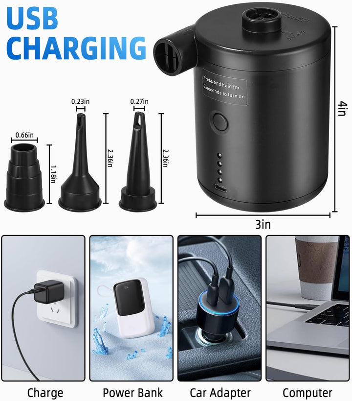 Tragbare Sup Pumpe Elektrisch mit 4000mAh Akku, Schnell Aufblasbare Elektrische Luftpumpe, Mini Akku