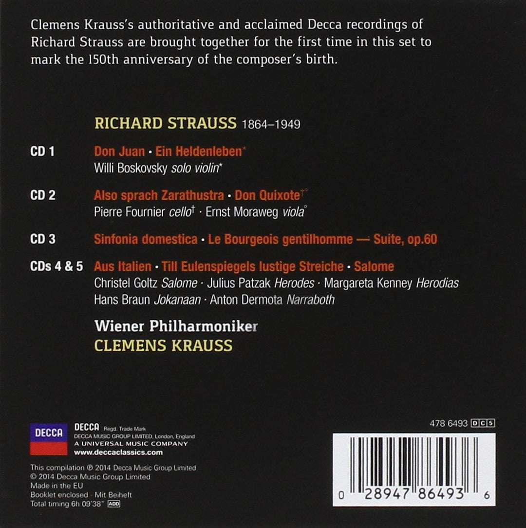 Clemens Krauss Dirigiert Richard Strauss, Audio-CD