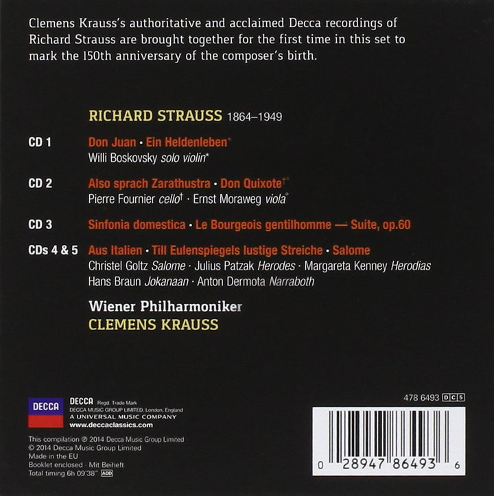 Clemens Krauss Dirigiert Richard Strauss, Audio-CD
