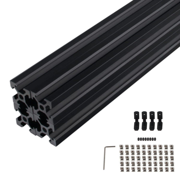 GooEquip 4 Stück 500mm Aluminiumprofil Extrusions 2020 V-Slot Schwarz Europäischer Standard Eloxiert