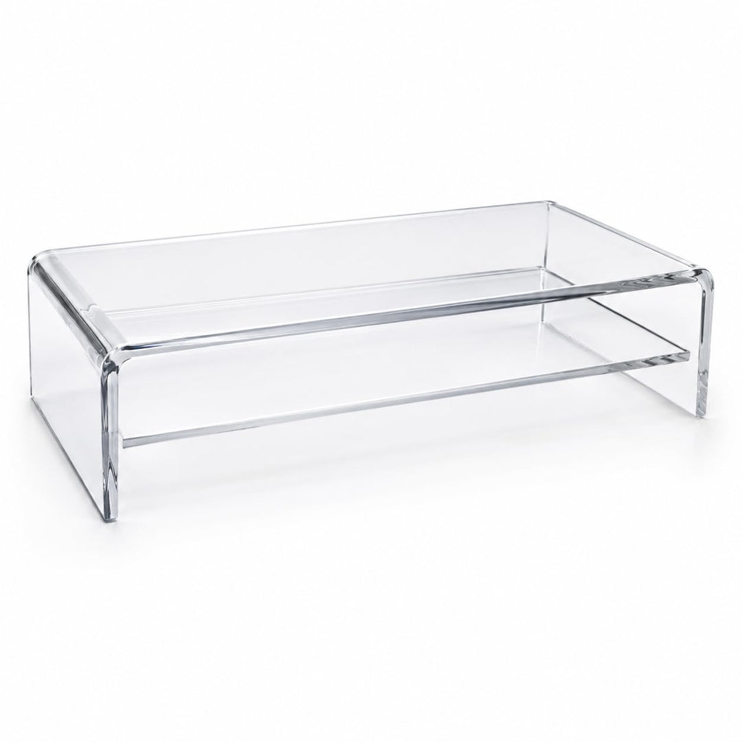 Acrylglas Monitorständer transparent aus deutscher Herstellung - Exklusive Monitorerhöhung mit Zwisc