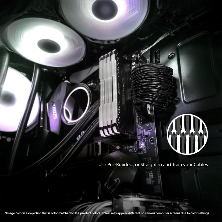 LINKUP - AVA 30cm PSU Kabelverlängerung Ummantelt GPU Nach Mass PC Stromversorgung mit Kamm-Kit - Ko