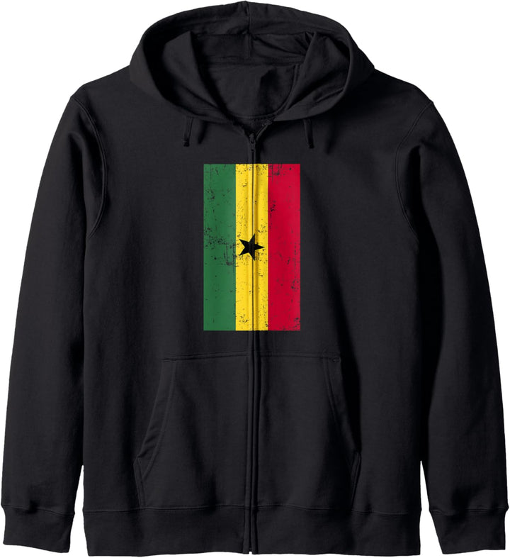 Ghana West Africa Accra Distressed Flag Kapuzenjacke