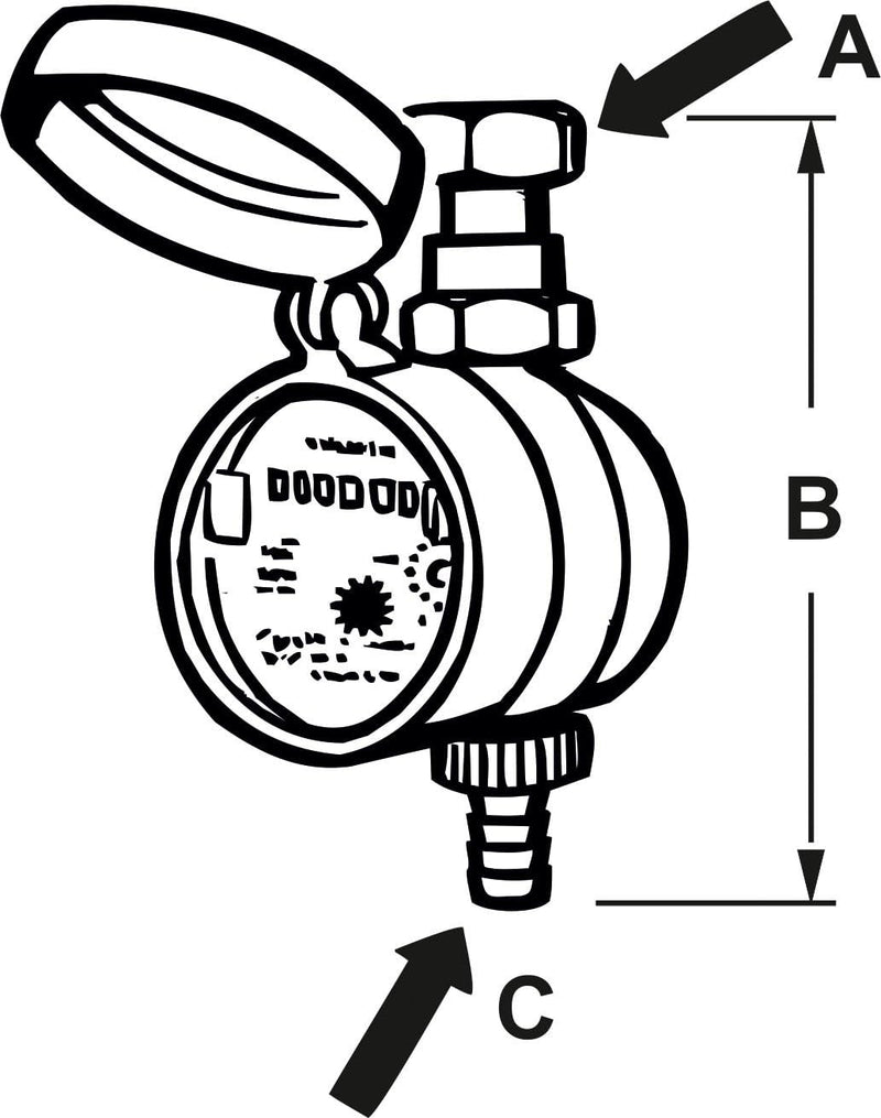 Cornat Wasserzähler für Auslaufventil 3/4" / Wassermengenzähler / Wasserverbrauch / WZA12 Silber