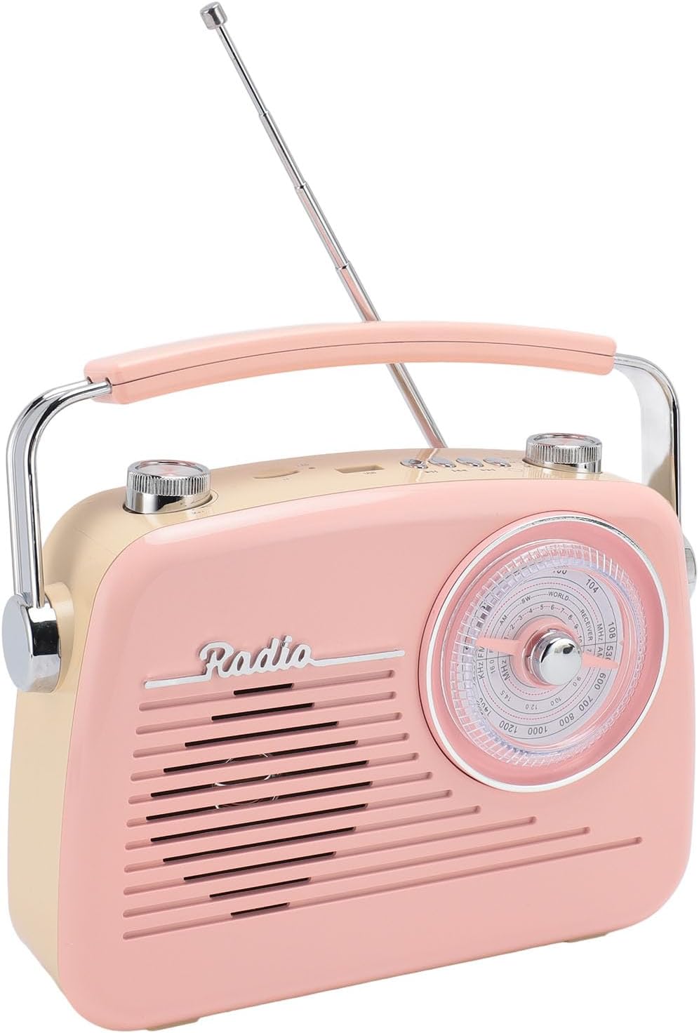 Tragbares Retro-Radio, AM-FM-Radio mit Bluetooth, Kurzwellenradio, Batteriebetrieben oder mit Wechse