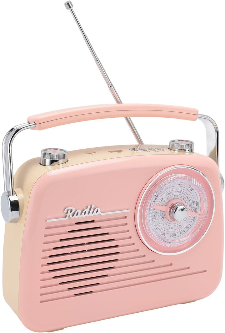 Tragbares Retro-Radio, AM-FM-Radio mit Bluetooth, Kurzwellenradio, Batteriebetrieben oder mit Wechse
