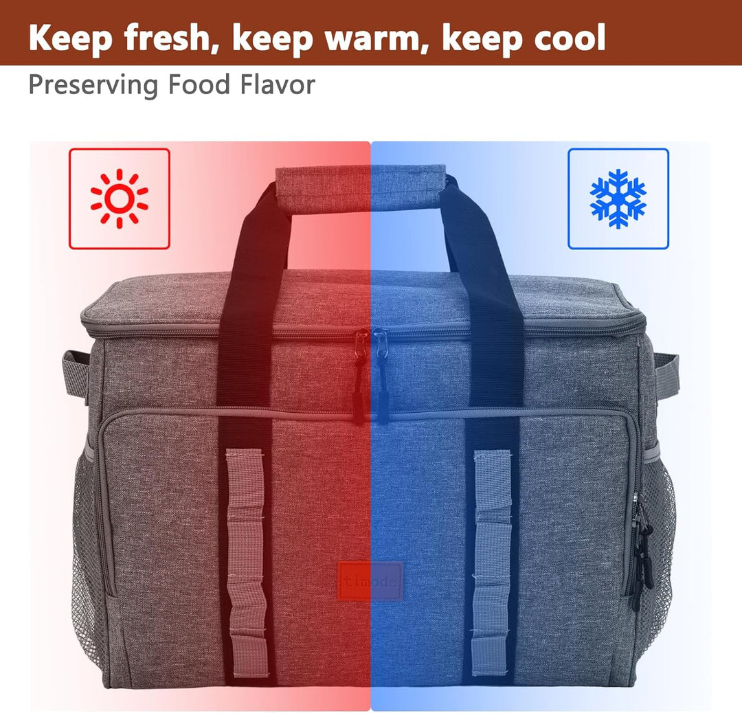 35L Kühltasche Picknicktasche Eingedickter Lunchbag- Faltbare, wasserdichte, auslaufsichere, isolier