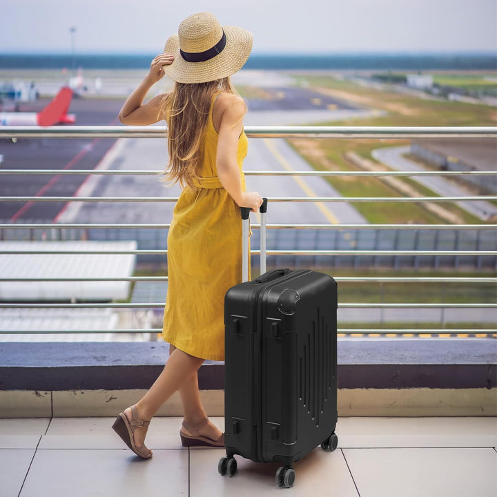 LEADZM Kofferset 3 teilig, Reisekoffer Set mit Eckenschutz, Koffer Set Hartschalen-Trolley aus ABS m