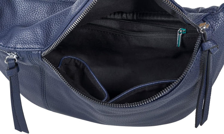 styleBREAKER Damen Halbmond Crossbody Schultertaschen Set 3-Teilig, Schultergurt mit Muster, Schlüss