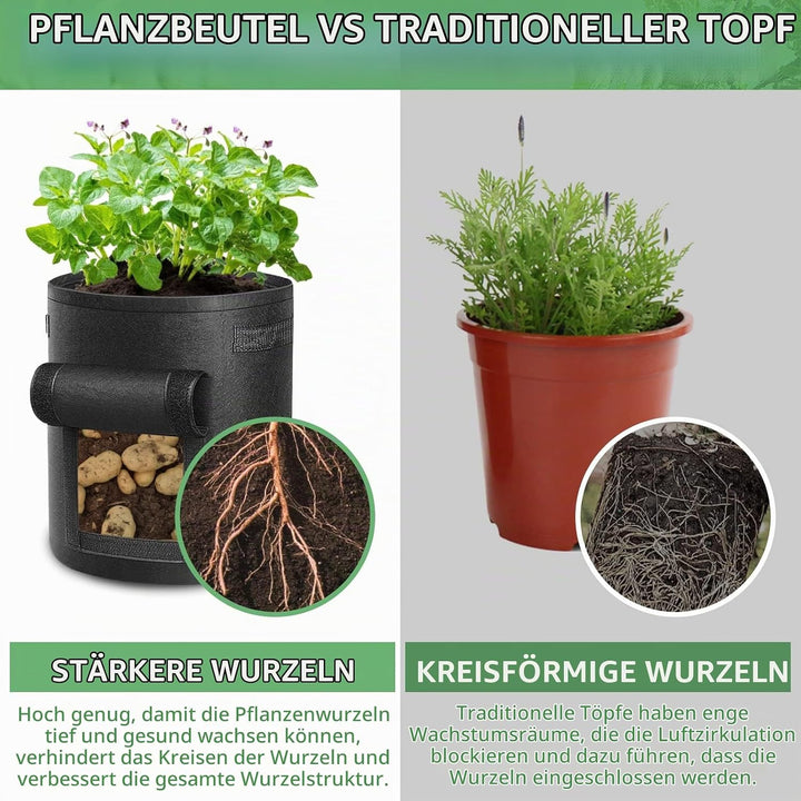 LITLANDSTAR 6 Stück 10 Gallonen Kartoffel Pflanzsack, Kartoffel Pflanzsack aus Vliesstoff mit Sichtb