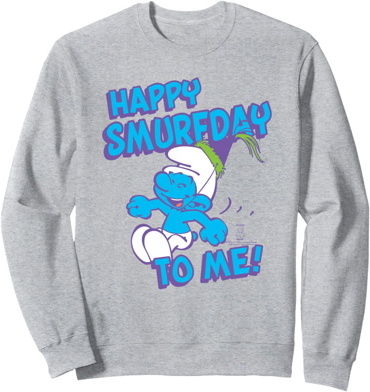 The Smurfs Schlumpfe Happy Smurfday to Me Birthday Sweatshirt