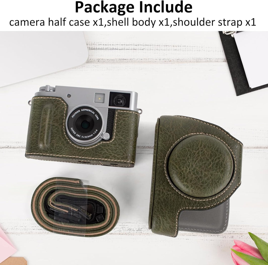 Rieibi x-Half/X-HF1 Case PU Leder Kameratasche für Fujifilm X Half Mirrorless Kamera Schutzhülle mit