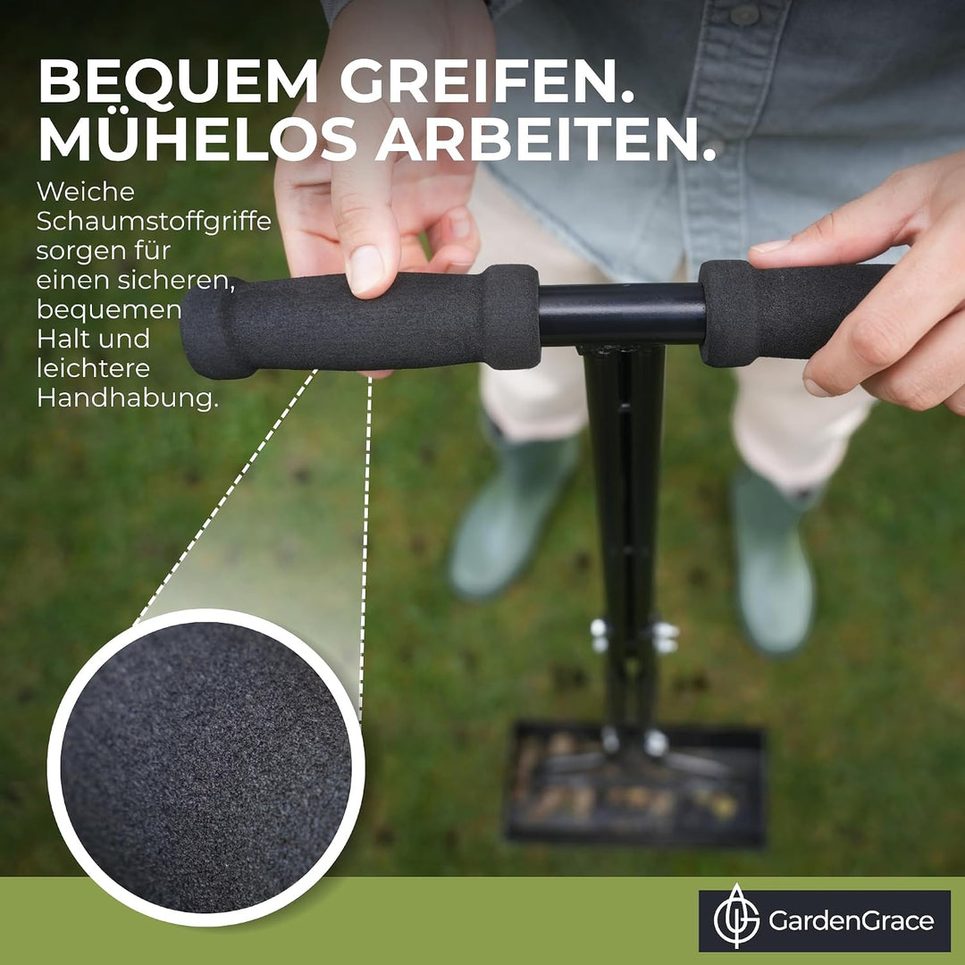 GardenGrace Rasenlüfter Aerifiziergabel mit 3 Hohlzinken