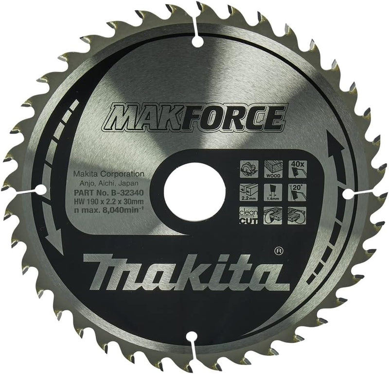 Makita Makforce Saegeblatt, 190 x 30 mm, 40Z, B-32340