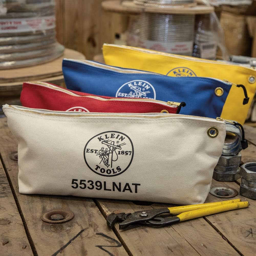 Klein Tools Canvas Tasche mit Reissverschluss gross gelb 5539LYEL Gelb L, Gelb L
