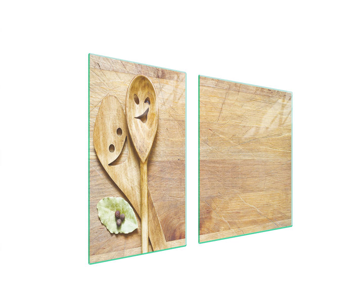 TMK ArtDeko Herdabdeckplatte 2 Teilig 40x52 +60x52 cm - Spritzschutz Herdabdeckung – Herdschutz aus