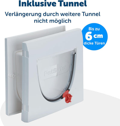 PetSafe Katzenklappe Staywell Klassik, 4 manuelle Verschlussoptionen, Einschliesslich Tunnel, Für Ha