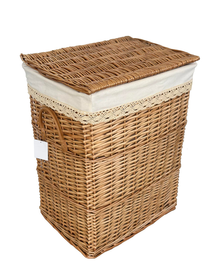 DVier Wäschekorb Wäschesammler beige weide rechteckig 90L 48x36 H.62