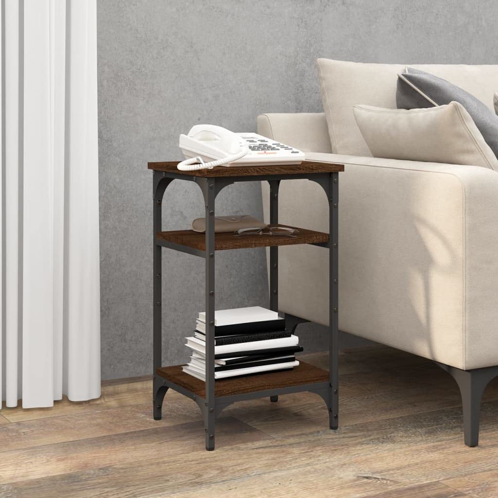 FIRBNUS Beistelltisch Braun Eichen-Optik Mini Beistelltisch Beistelltisch Sofa Beistelltisch Couch B