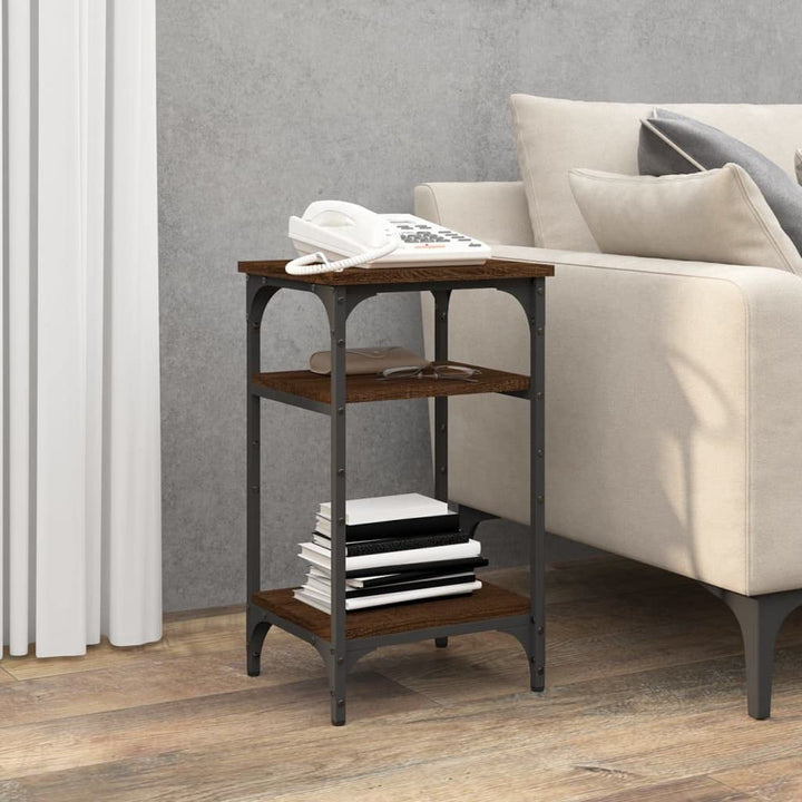 FIRBNUS Beistelltisch Braun Eichen-Optik Mini Beistelltisch Beistelltisch Sofa Beistelltisch Couch B