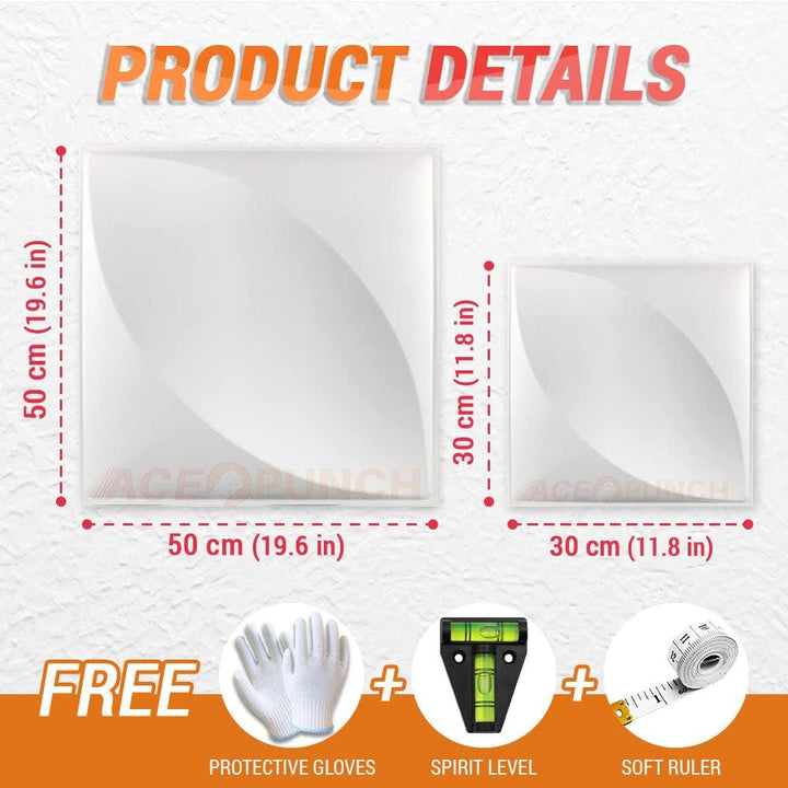 Acepunch New 12 Stücke of Schwarz 30CM X 30CM Petal Design Strukturierte PVC wasserdicht 3D-Wandpane