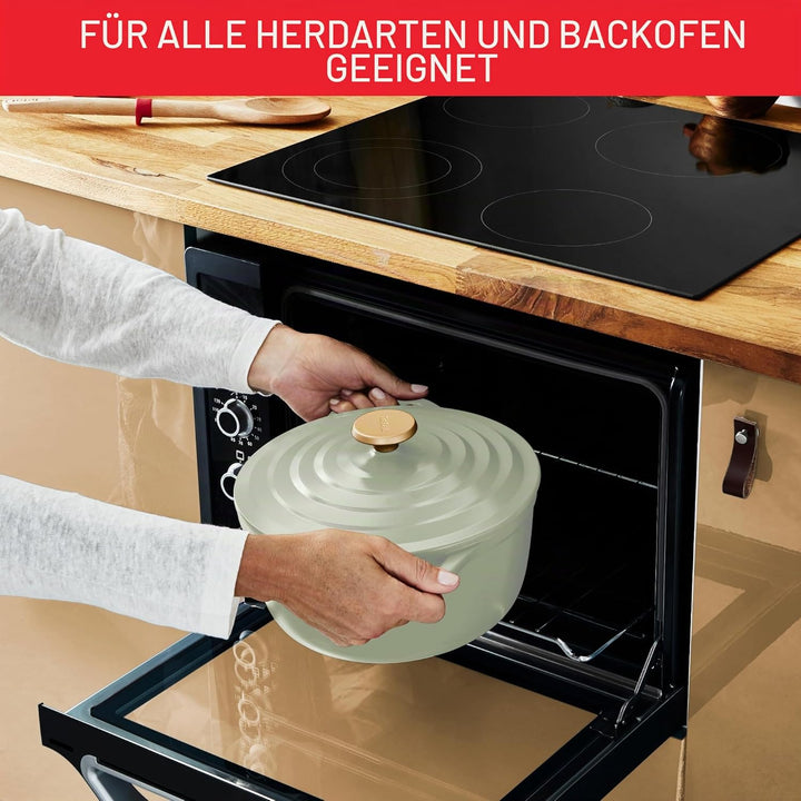 Tefal Schmortopf aus Aluminiumguss, 24 cm, 4-5 Personen, Induktion, leicht, aus Aluminiumguss, einfa