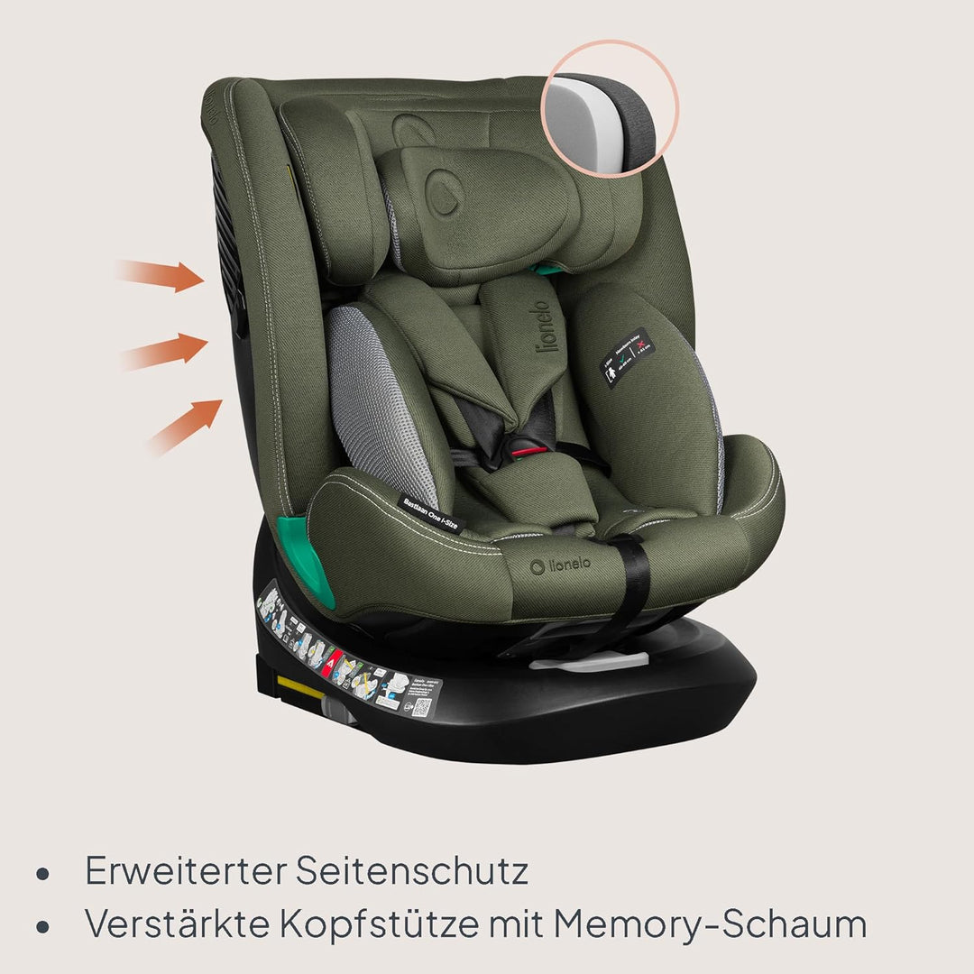 Lionelo Bastiaan i-Size One 360o drehbarer Autositz für Kinder von 40-150 cm, Montage in Fahrtrichtu