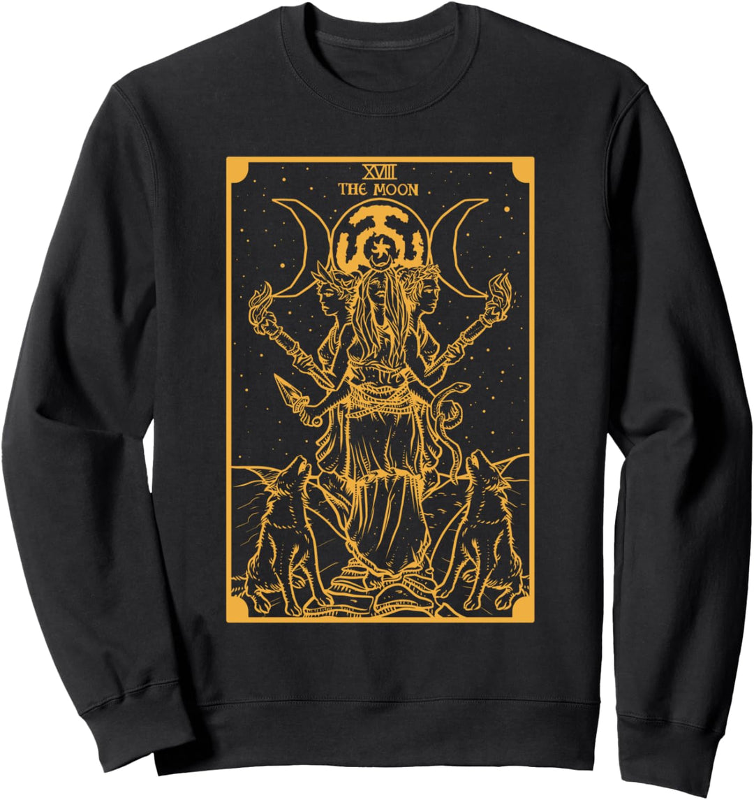 Gold Hekate Triple Moon Goddess Hexcrat Hekate Tarot-Karte Sweatshirt