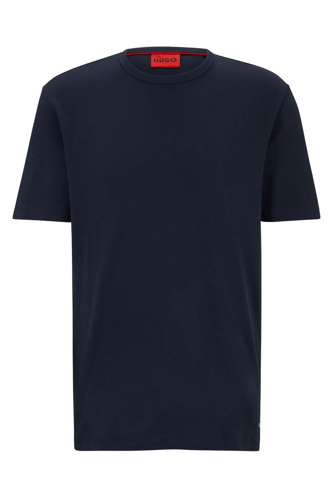 HUGO Herren Dozy Regular-Fit T-Shirt aus Pima-Baumwolle mit Kontrast-Logo, XS Dunkelblau