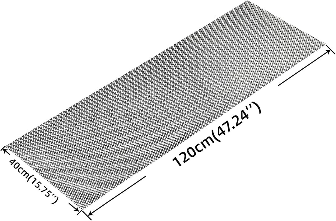 AggAuto 120×40cm Schwarz Renngitter, 6×12mm Raute Lochgrösse Wabengitter, Aluminiumlegierung Streckg
