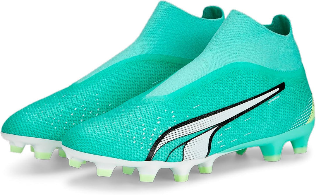 PUMA Herren Ultra Match+ Ll Fg/Ag Fussballschuh, 46.5 EU Electric Peppermint Puma Weiß Fast Gel