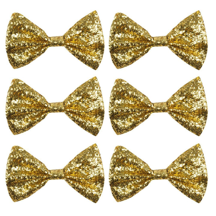 Boland - Glitzer Fliege, Grösse ca. 13 cm, Gummiband, schmale Ausführung, Karneval, Mottoparty Gold,