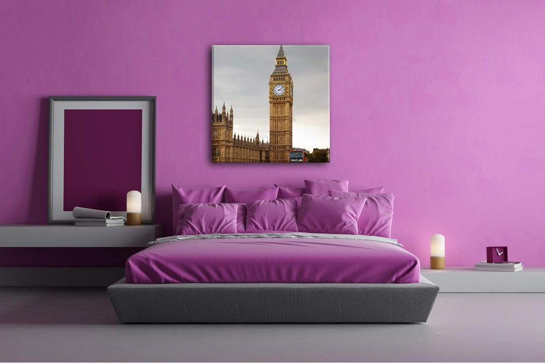 deyoli Big Ben in London Format: 70x70 als Leinwandbild, Motiv fertig gerahmt auf Echtholzrahmen, Ho