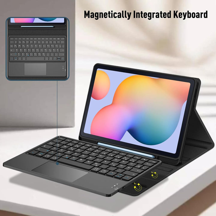 Fintie Tastatur Hülle für Samsung Galaxy Tab S6 Lite 10,4 Zoll 2024/2022/2020 Tablet mit Magnetisch