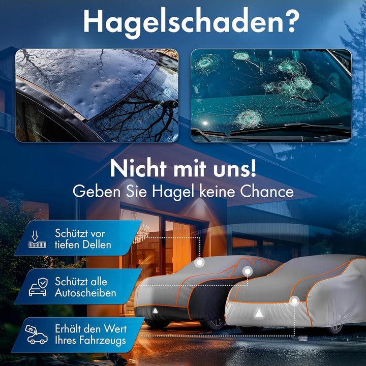 WALSER Auto-Hagelschutzplane, PKW-Hagelschutzgarage wasserdicht, Auto-Abdeckplane Perma Protect, atm