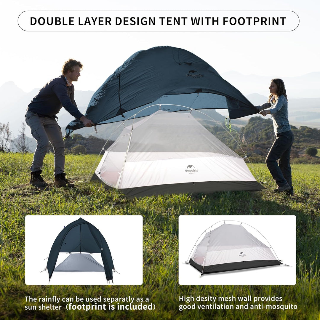 Naturehike Cloud up 1 Zelt Ultraleichte Zelt 1 Person Einzelzelt 1 Mann Zelt für 4 Jahreszeiten Zelt