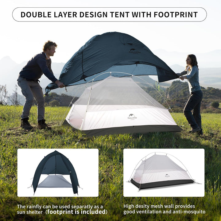 Naturehike Cloud up 1 Zelt Ultraleichte Zelt 1 Person Einzelzelt 1 Mann Zelt für 4 Jahreszeiten Zelt