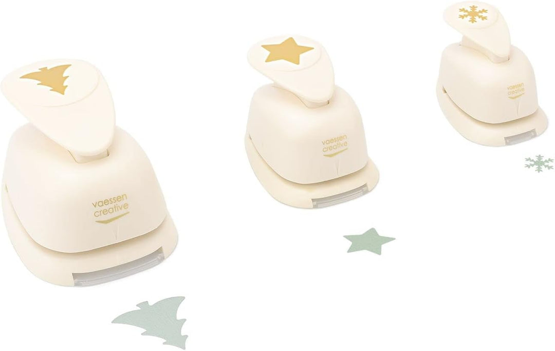 Vaessen Creative Stanzer Set - Motivstanzer - Weihnachten - 3 Stück - Tonpapier und Bastelmaterial b