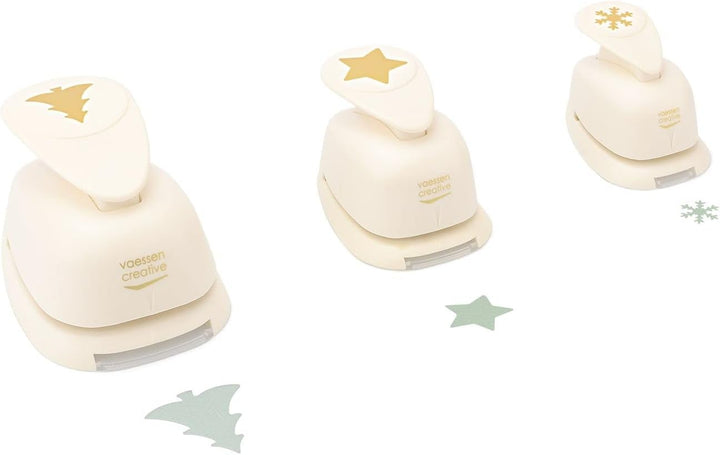 Vaessen Creative Stanzer Set - Motivstanzer - Weihnachten - 3 Stück - Tonpapier und Bastelmaterial b