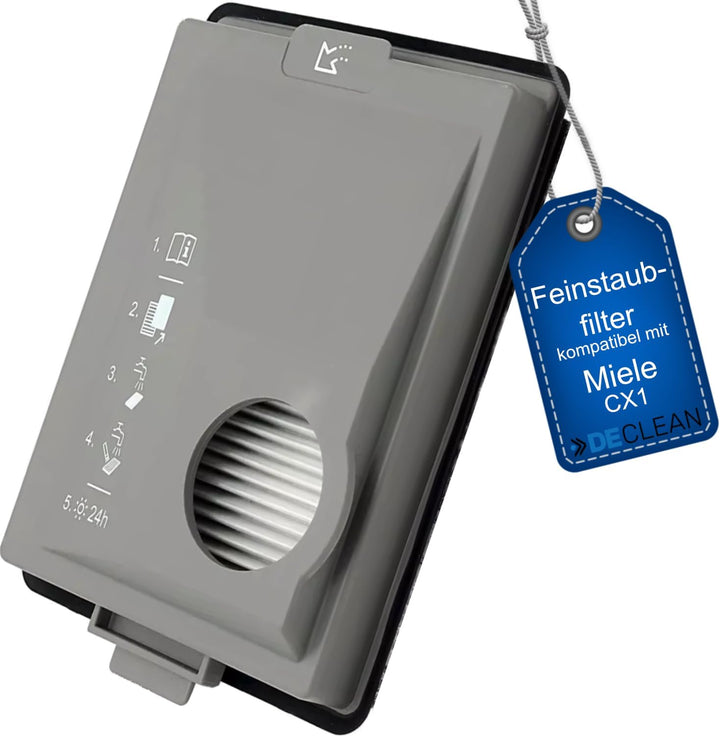DeClean Ersatzfilter kompatibel mit Miele Boost CX1 – Feinstaubfilter 11639250 CX-FSF für maximale L
