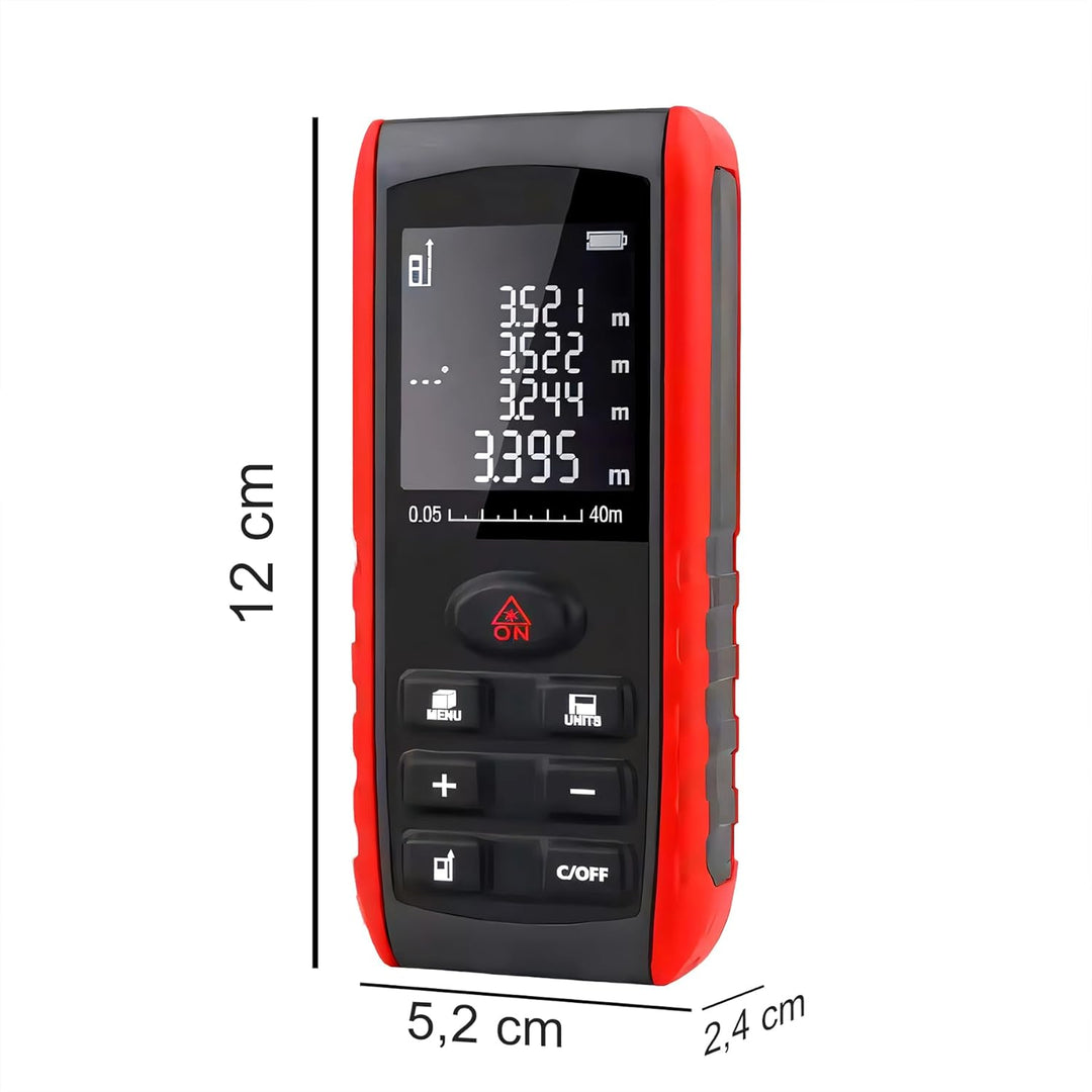 Retoo Laser Entfernungsmesser 50 m – Digitales Messgerät mit Wasserwaage & Winkelmesser, ±1,5 mm Gen