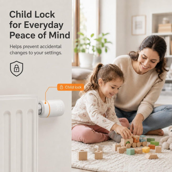 Yasorn WiFi-Heizkörperthermostat Smart-Heizungsventil, Heizungsthermostat mit APP-Fernbedienung, kom