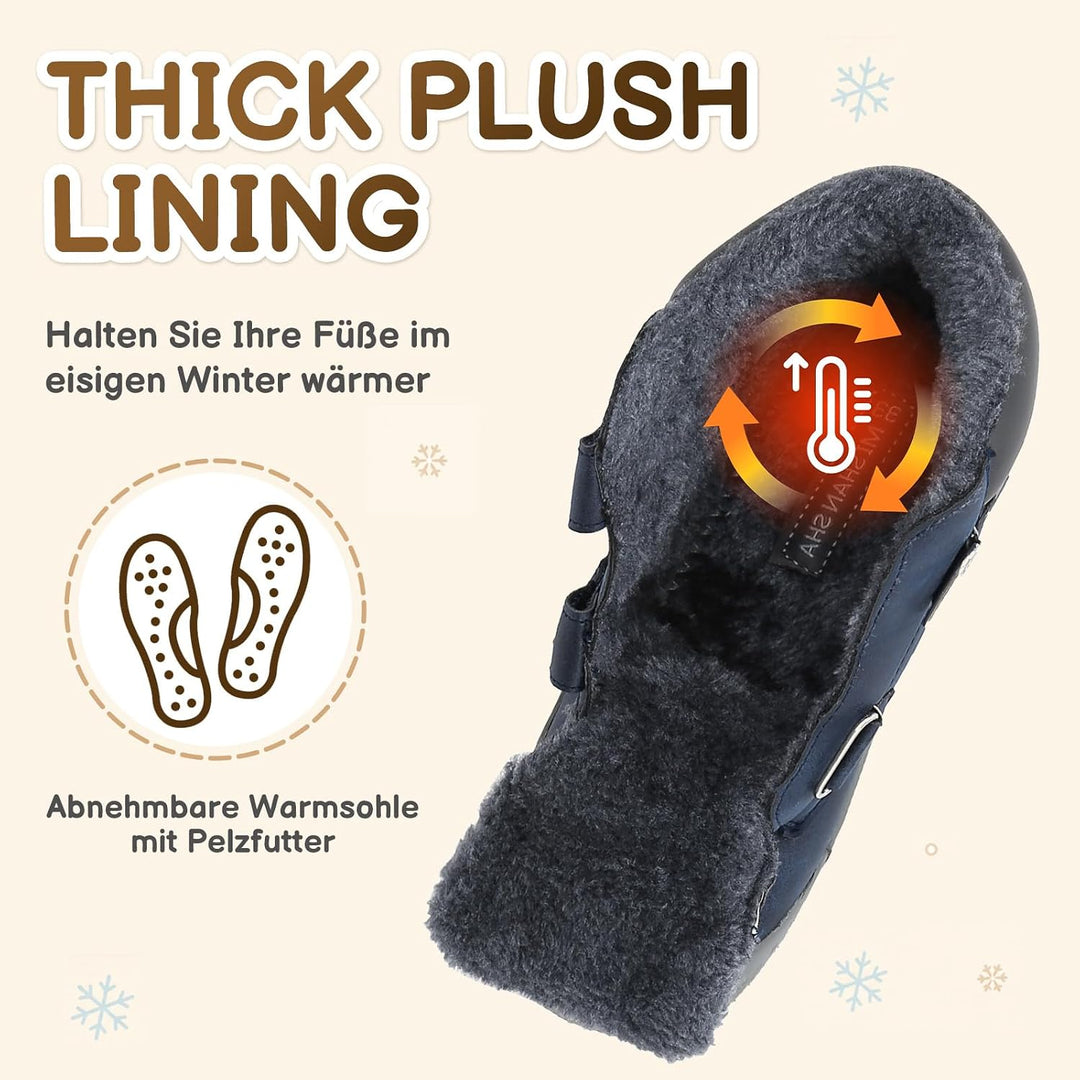 Mishansha Kinder Winterschuhe Gefüttert Winterstiefel für Jungen Mädchen Gr.24-38 25 EU Blau, 25 EU