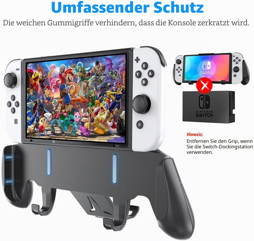 OIVO Switch OLED Grip mit verstellbarem Switch Ständer für Nintendo Switch/Switch OLED Modell, ergon