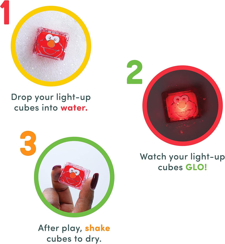 Glo Pals x Sesamstrasse wasseraktivierte Leuchtwürfel für sensorisches Spielen (Elmo - nur Würfel) E