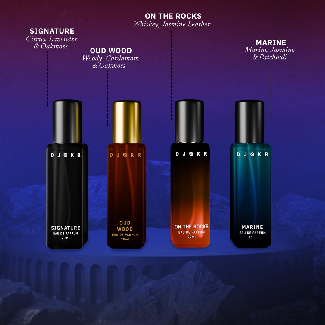 DJOKR Perfume For Men Gift Set Pack of 4x20 ML | Eau De Parfum | Premium Luxury Long Lasting Fragran