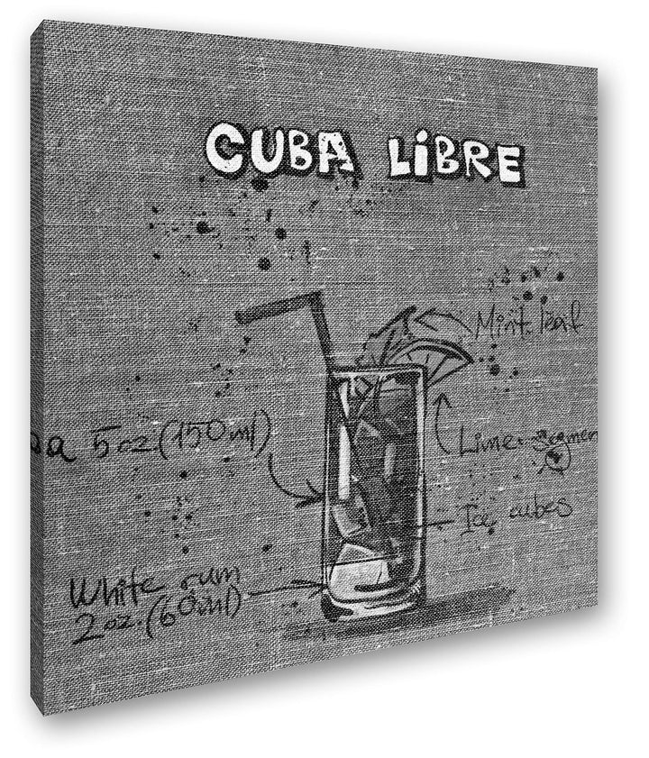 deyoli Rezept für einen Cuba Libre Format: 70x70 Effekt: Schwarz&Weiss als Leinwandbild, Motiv auf E
