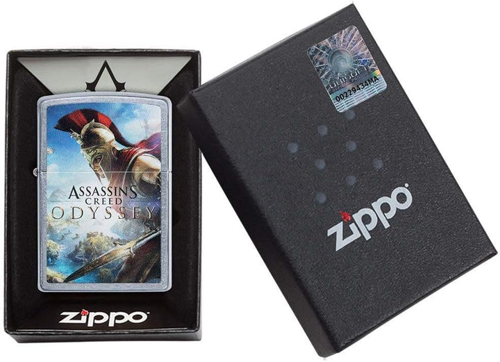 ZIPPO – Assassin’s Creed Odyssey, Alexios - Street Chrome - Color Image- Sturmfeuerzeug, nachfüllbar